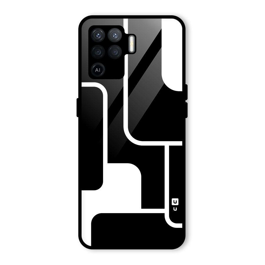 Minimalistic Shapes Glass Back Case for Oppo F19 Pro