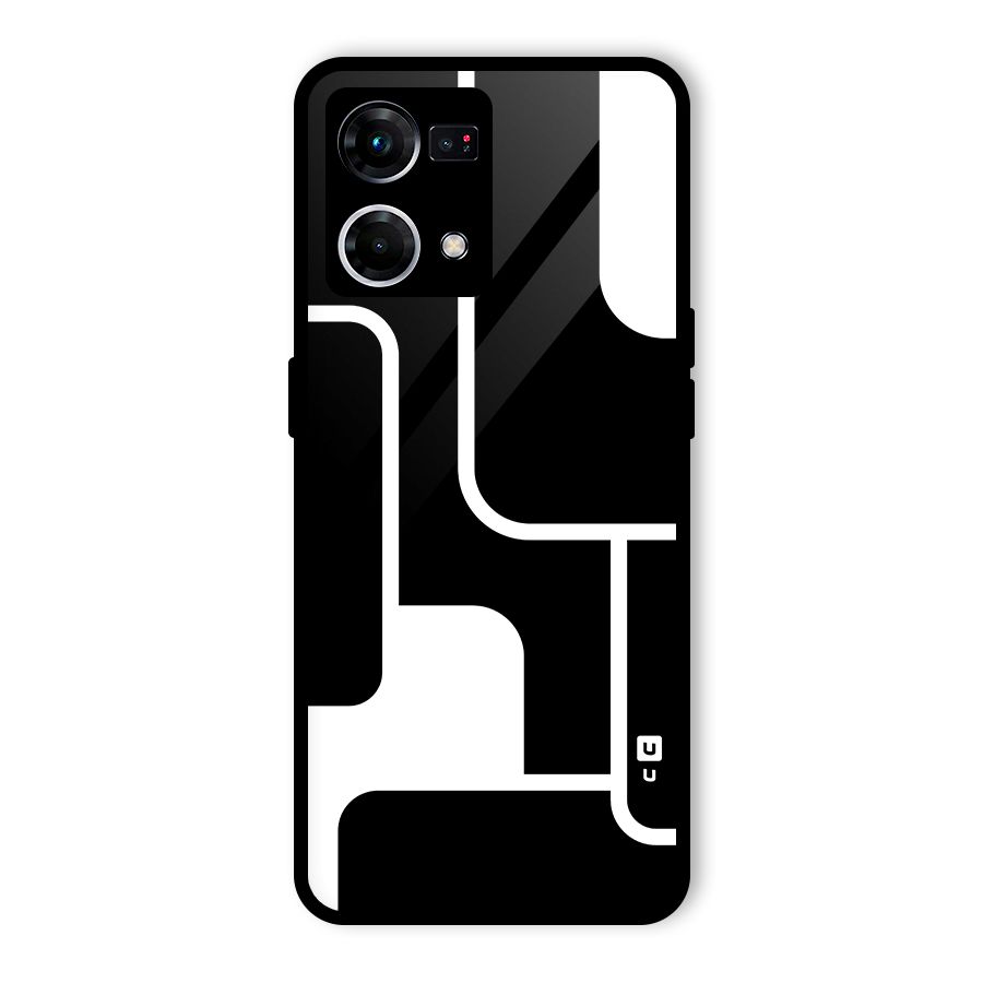 Minimalistic Shapes Glass Back Case for Oppo F21 Pro 5G