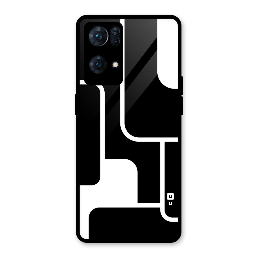 Minimalistic Shapes Glass Back Case for Oppo Reno7 Pro 5G