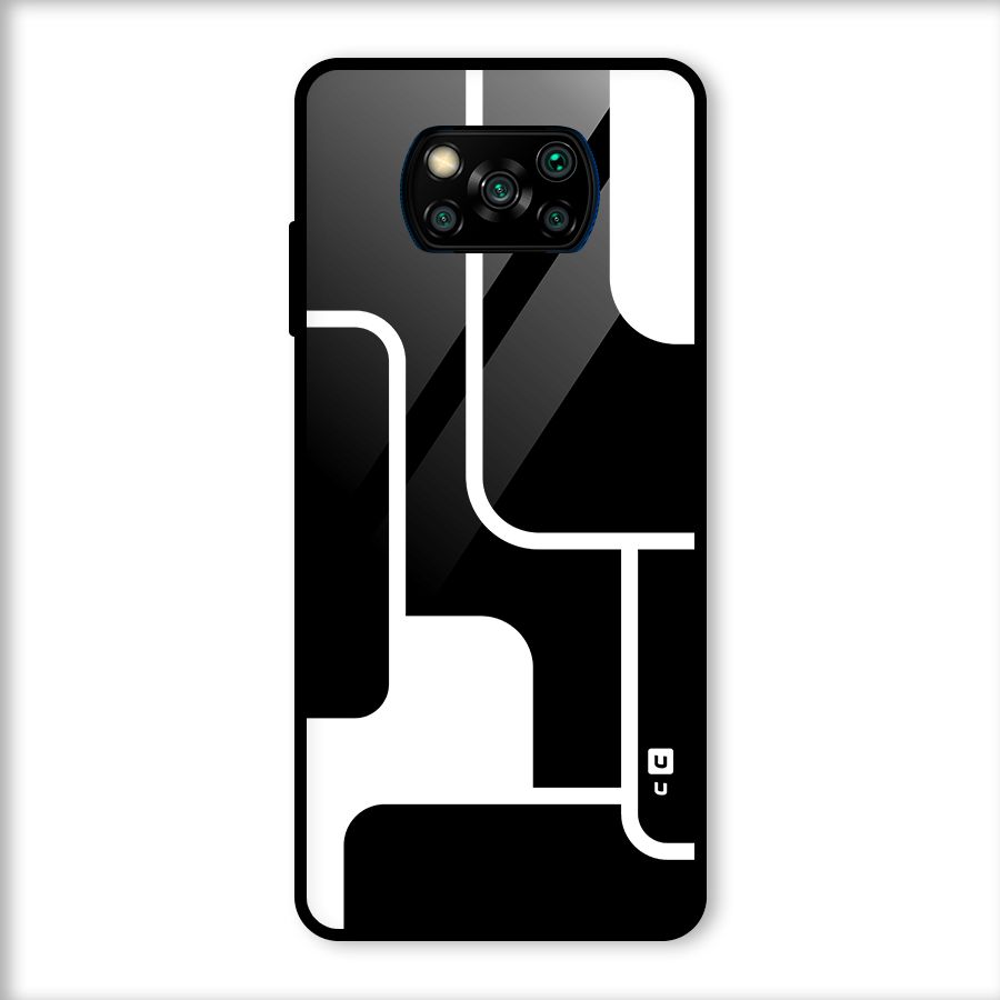 Minimalistic Shapes Glass Back Case for Poco X3