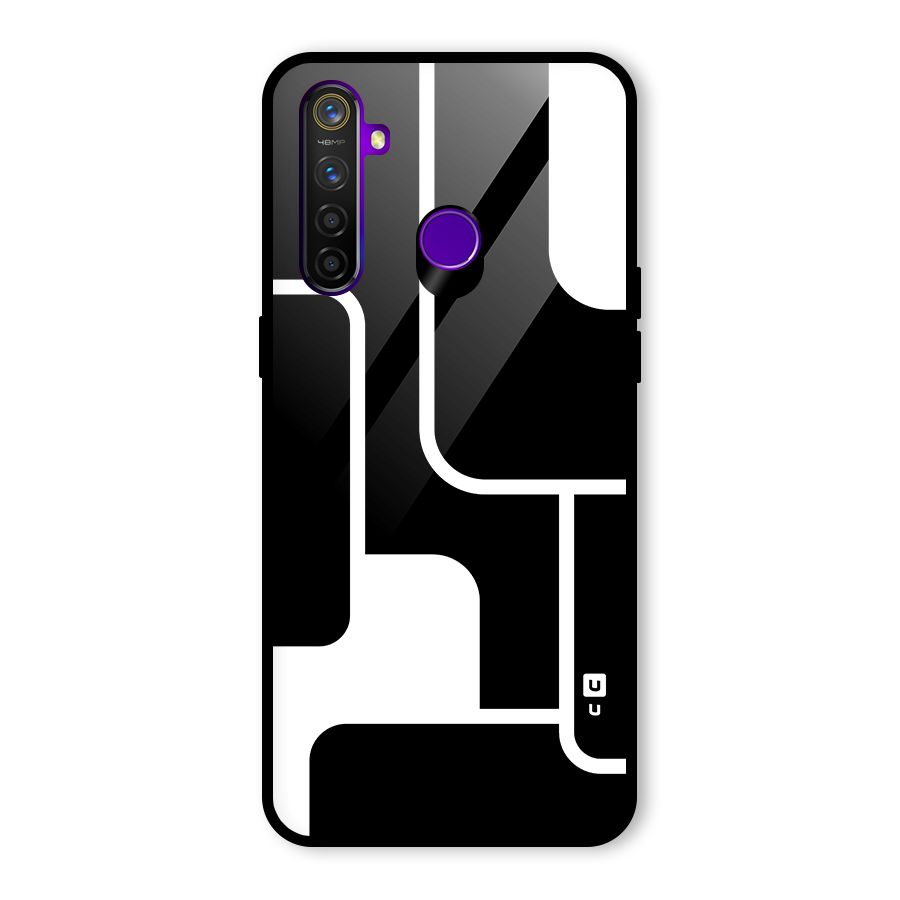 Minimalistic Shapes Glass Back Case for Realme 5 Pro