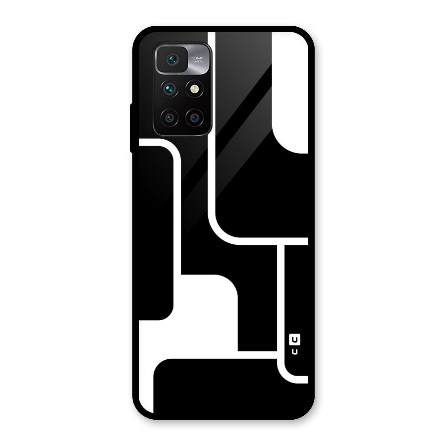 Minimalistic Shapes Glass Back Case for Redmi 10 Prime