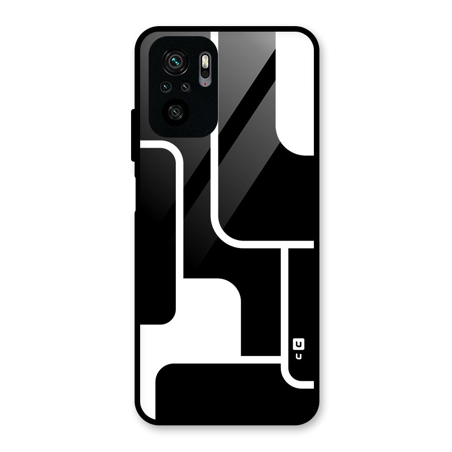 Minimalistic Shapes Glass Back Case for Redmi Note 10S