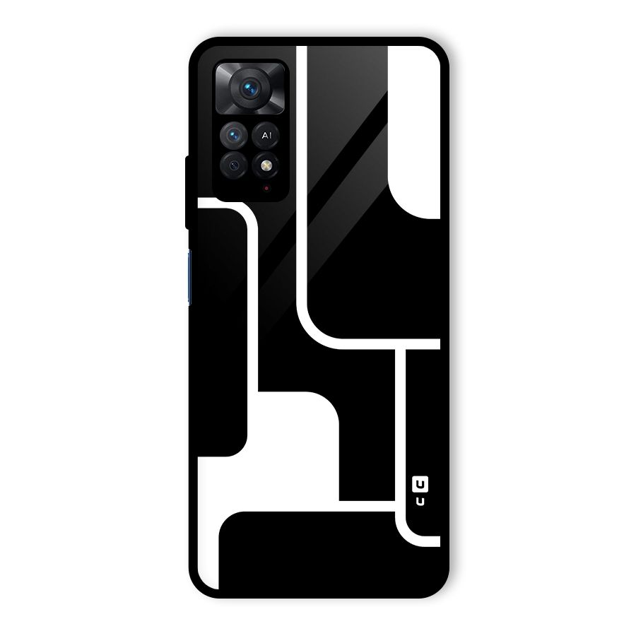 Minimalistic Shapes Glass Back Case for Redmi Note 11 Pro Plus 5G