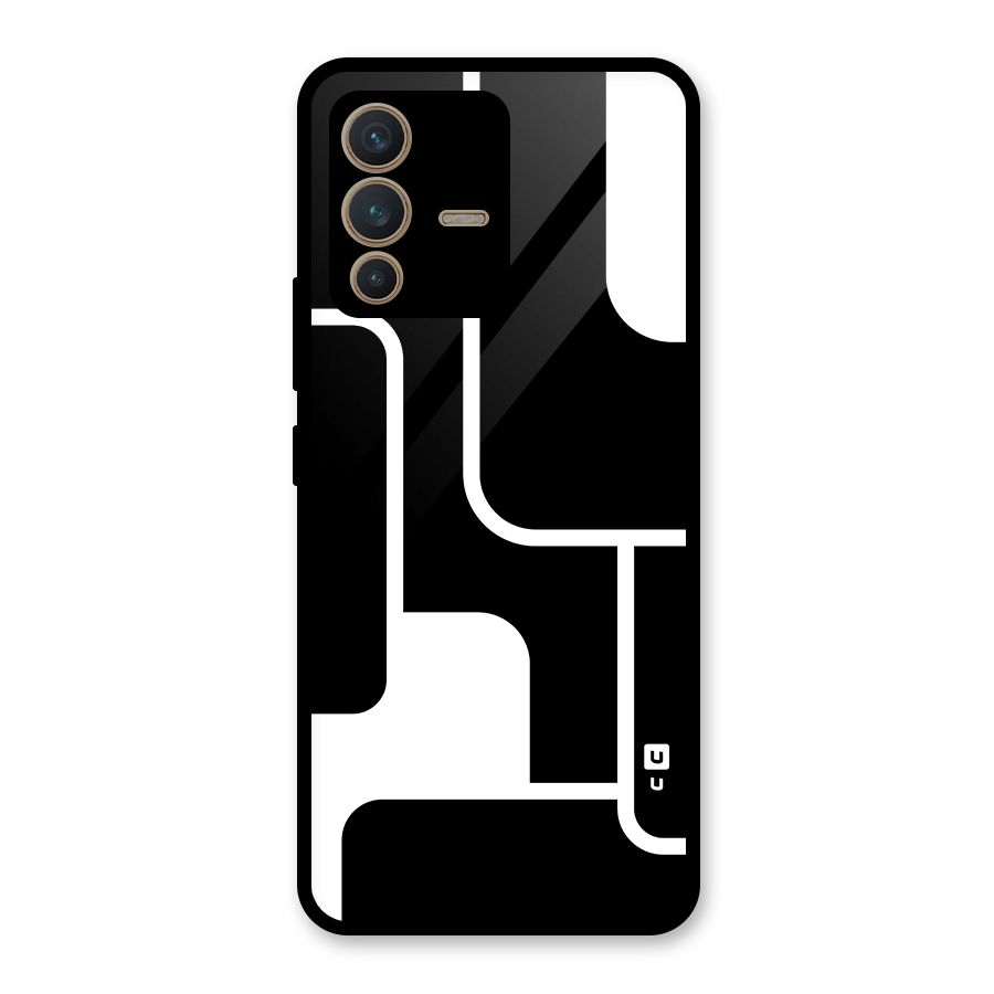 Minimalistic Shapes Glass Back Case for Vivo V23 5G