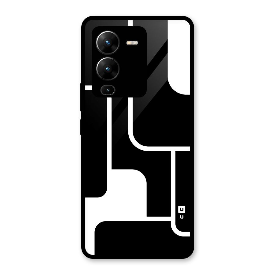 Minimalistic Shapes Glass Back Case for Vivo V25 Pro