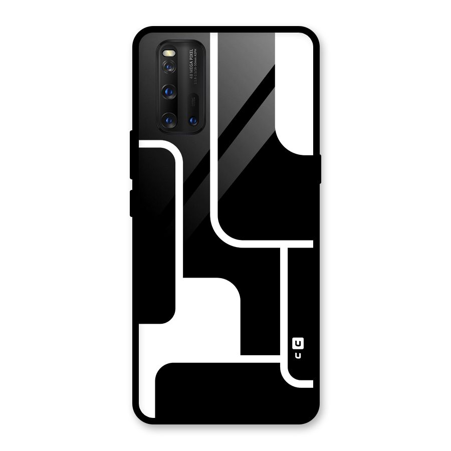 Minimalistic Shapes Glass Back Case for Vivo iQOO 3