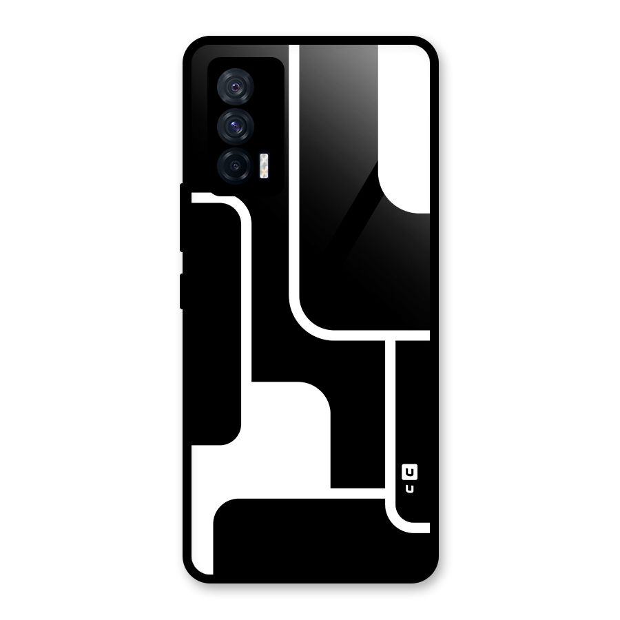 Minimalistic Shapes Glass Back Case for Vivo iQOO 7 5G