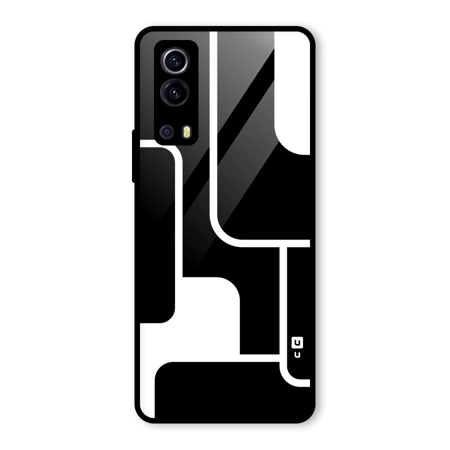 Minimalistic Shapes Glass Back Case for Vivo iQOO Z3