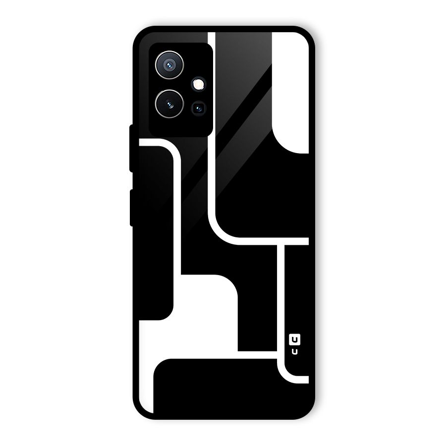 Minimalistic Shapes Glass Back Case for Vivo iQOO Z6