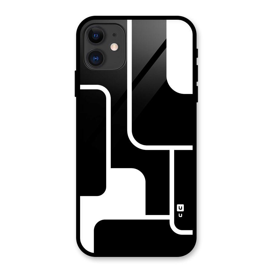 Minimalistic Shapes Glass Back Case for iPhone 11