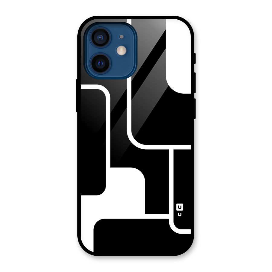 Minimalistic Shapes Glass Back Case for iPhone 12 Mini