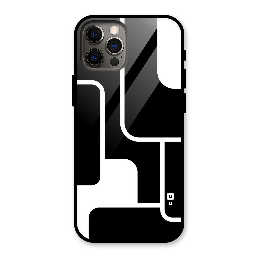 Minimalistic Shapes Glass Back Case for iPhone 12 Pro