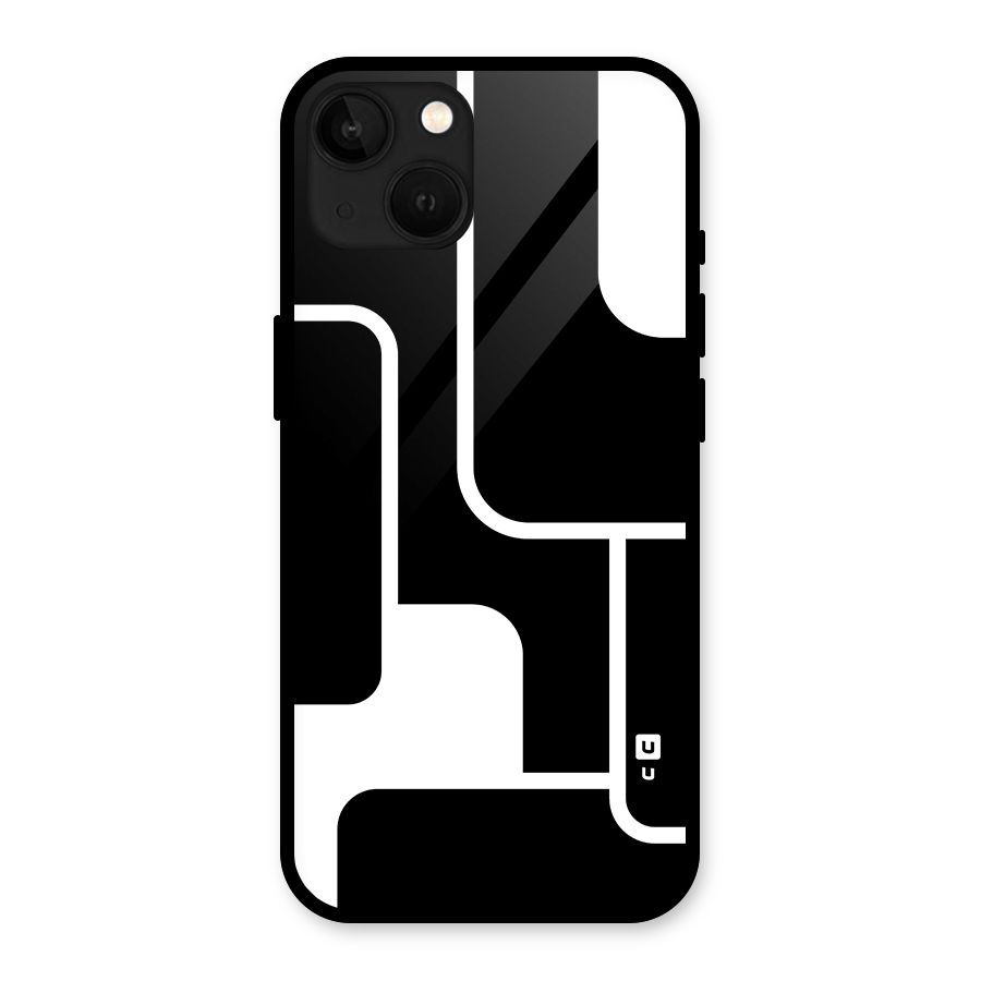 Minimalistic Shapes Glass Back Case for iPhone 13