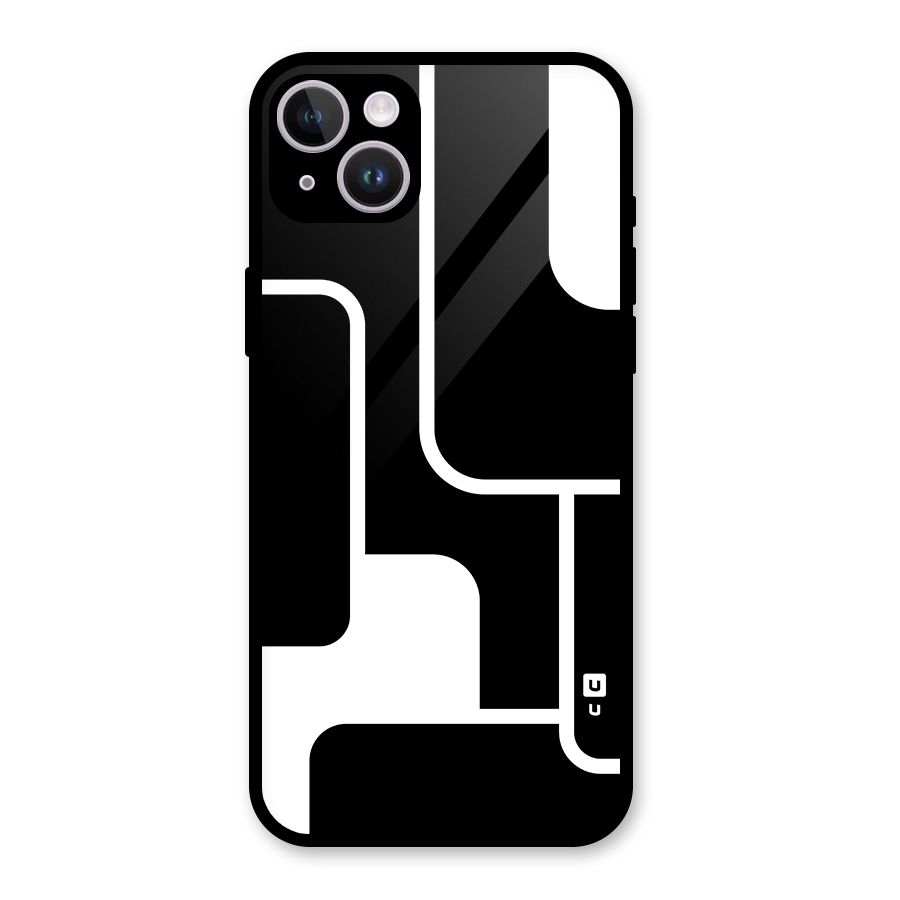 Minimalistic Shapes Glass Back Case for iPhone 14 Plus