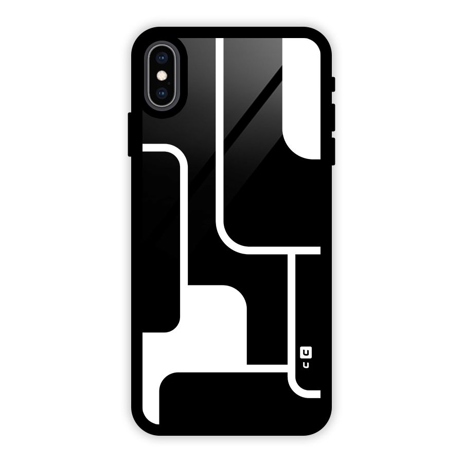 Minimalistic Shapes Glass Back Case for iPhone XS Max