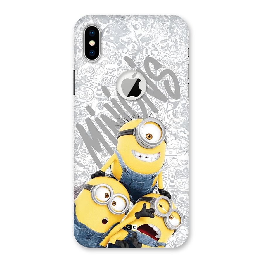 Minions Typo Back Case for iPhone XS Logo Cut