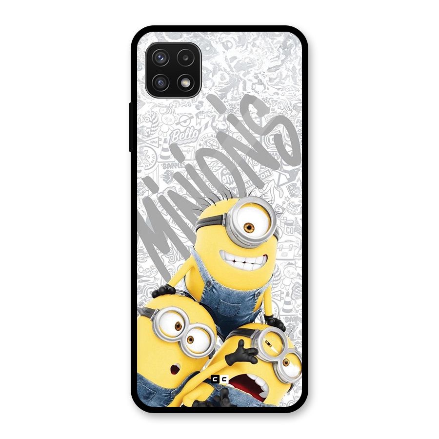 Minions Typo Glass Back Case for Galaxy A22 5G