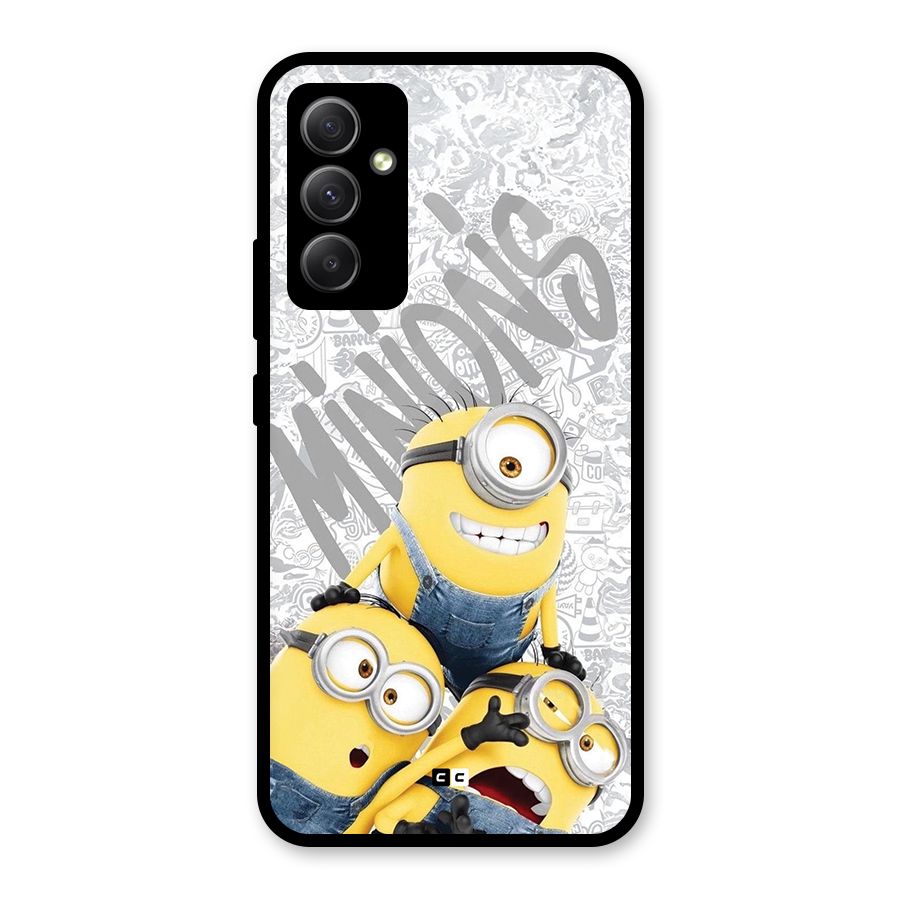 Minions Typo Glass Back Case for Galaxy A34