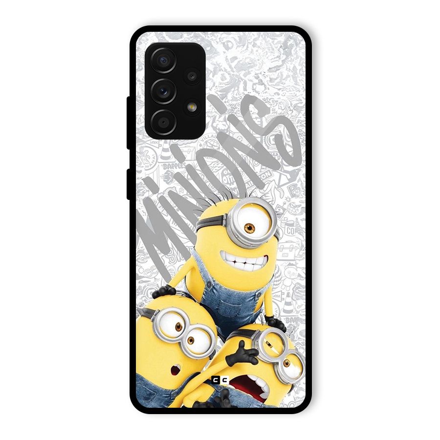 Minions Typo Glass Back Case for Galaxy A53 5G