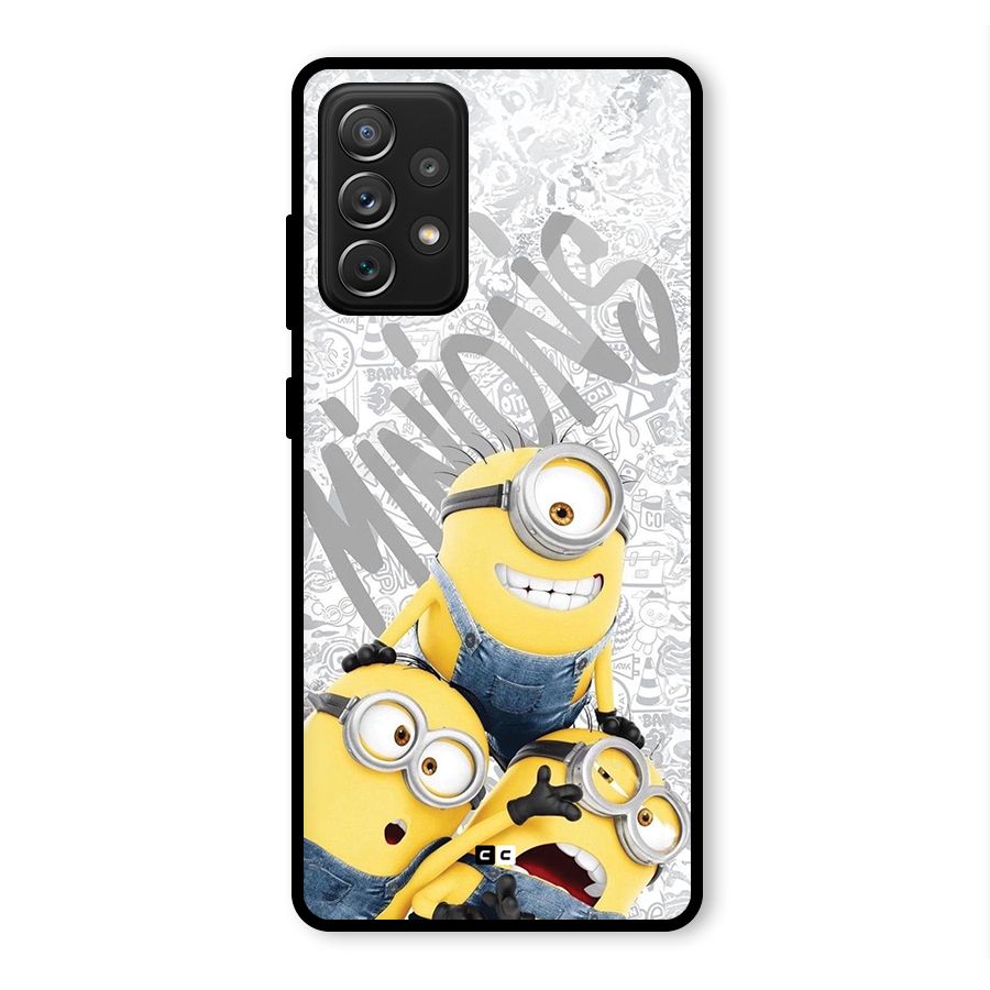 Minions Typo Glass Back Case for Galaxy A72