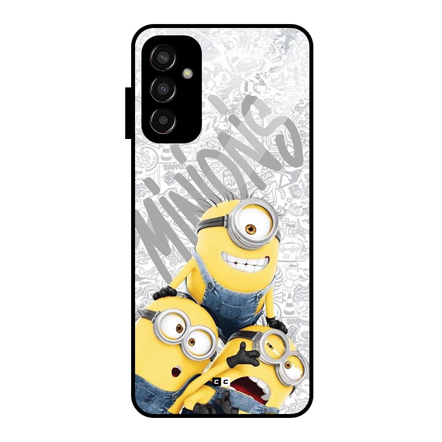 Minions Typo Glass Back Case for Galaxy F13