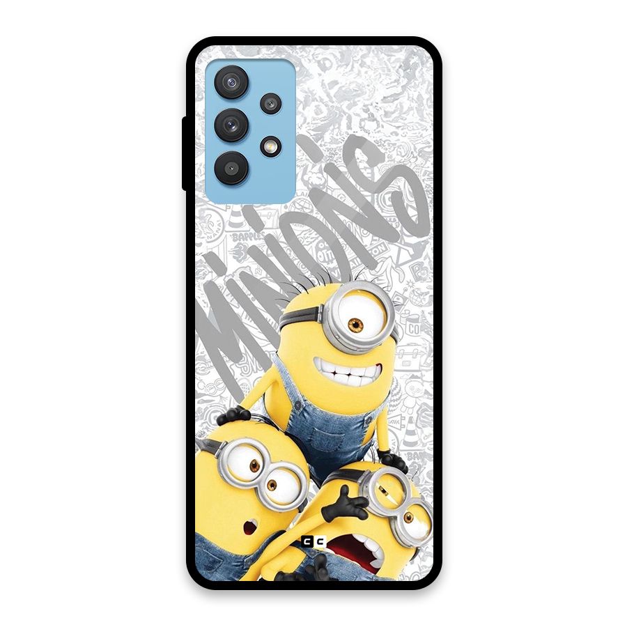 Minions Typo Glass Back Case for Galaxy M32 5G