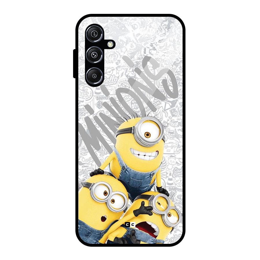 Minions Typo Glass Back Case for Galaxy M34 5G