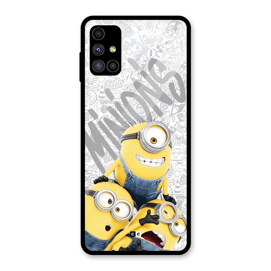 Minions Typo Glass Back Case for Galaxy M51