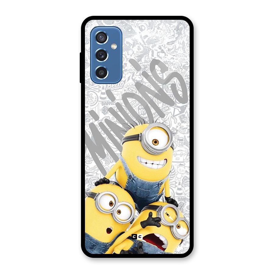 Minions Typo Glass Back Case for Galaxy M52 5G