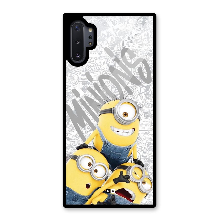 Minions Typo Glass Back Case for Galaxy Note 10 Plus