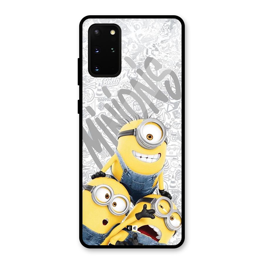 Minions Typo Glass Back Case for Galaxy S20 Plus