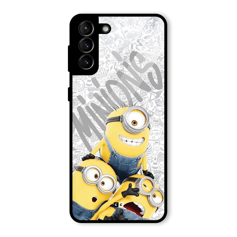 Minions Typo Glass Back Case for Galaxy S21 Plus