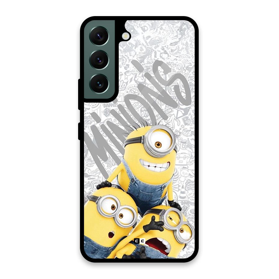 Minions Typo Glass Back Case for Galaxy S22 5G
