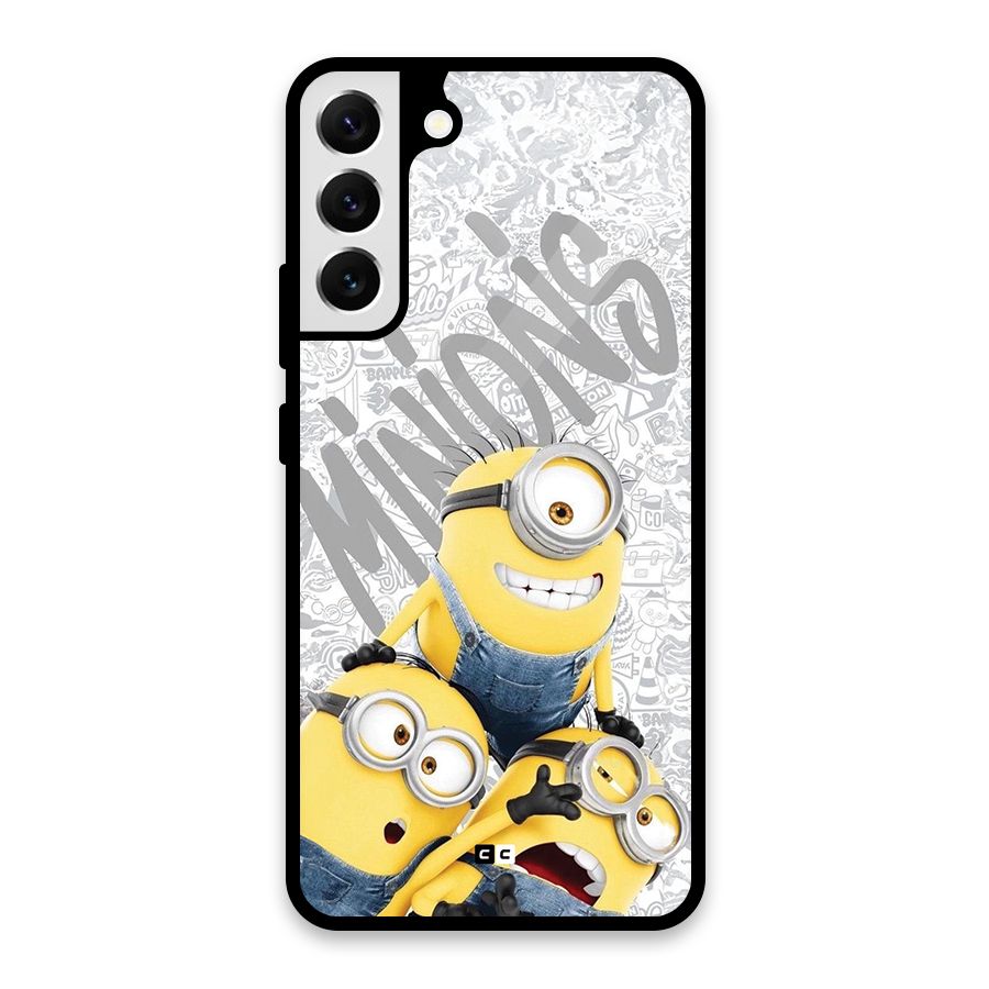 Minions Typo Glass Back Case for Galaxy S22 Plus 5G