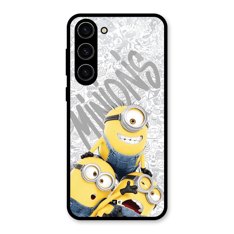 Minions Typo Glass Back Case for Galaxy S23 Plus