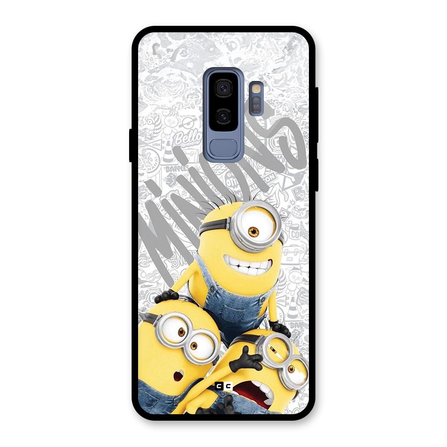 Minions Typo Glass Back Case for Galaxy S9 Plus