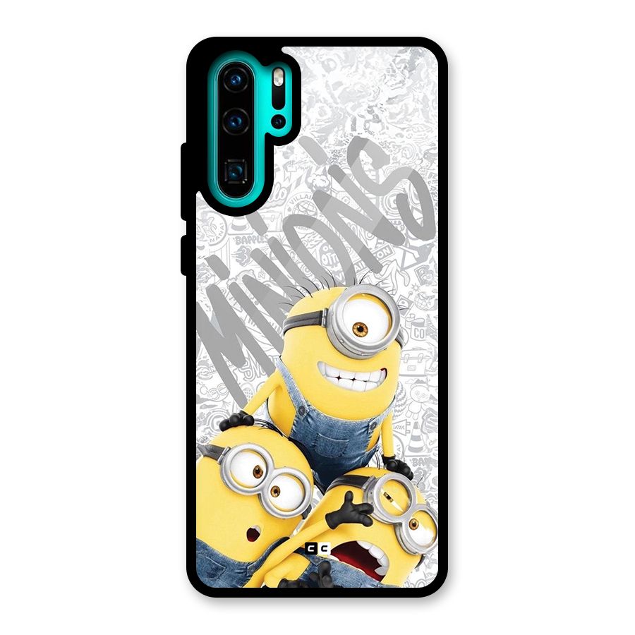 Minions Typo Glass Back Case for Huawei P30 Pro