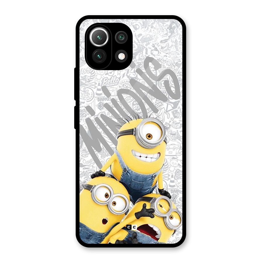Minions Typo Glass Back Case for Mi 11 Lite