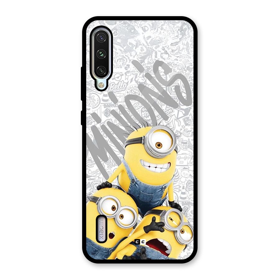 Minions Typo Glass Back Case for Mi A3