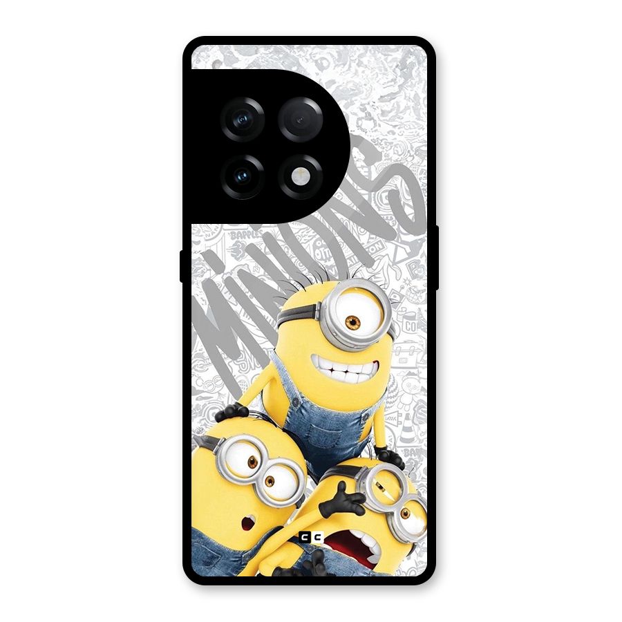 Minions Typo Glass Back Case for OnePlus 11R