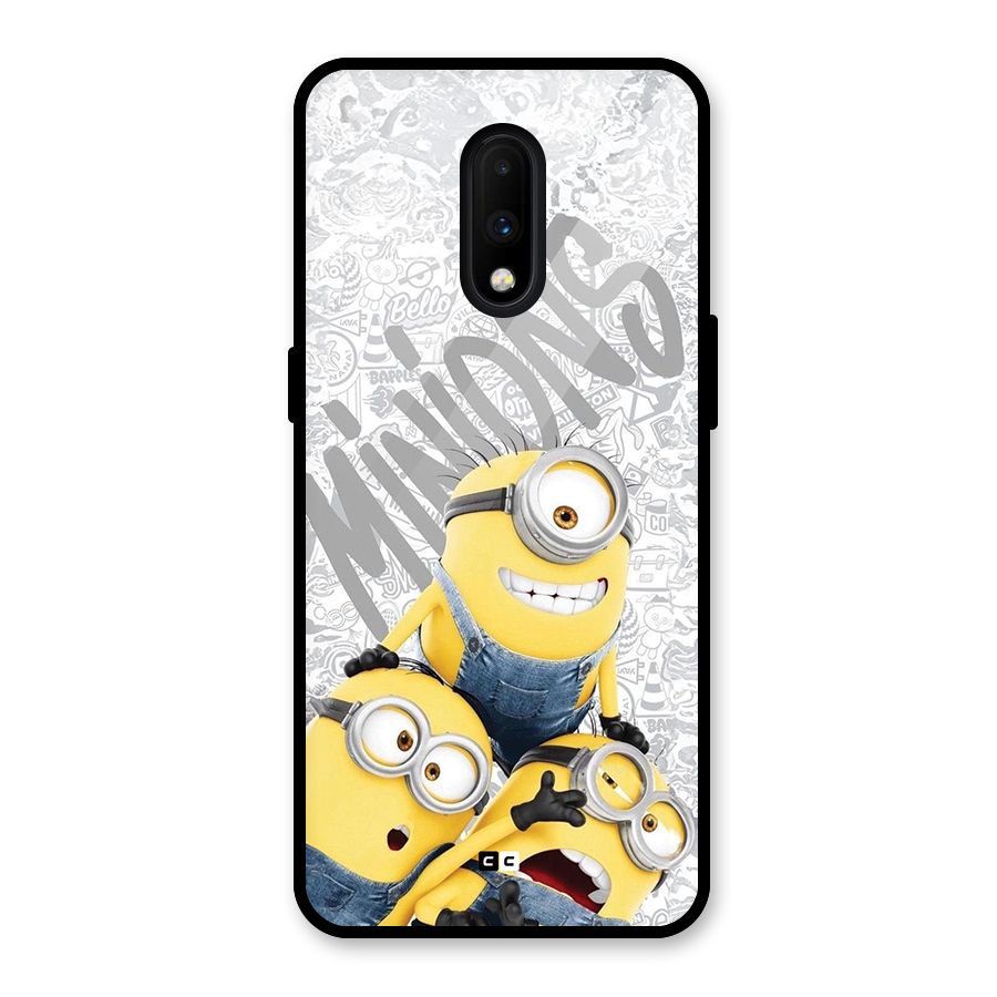 Minions Typo Glass Back Case for OnePlus 7