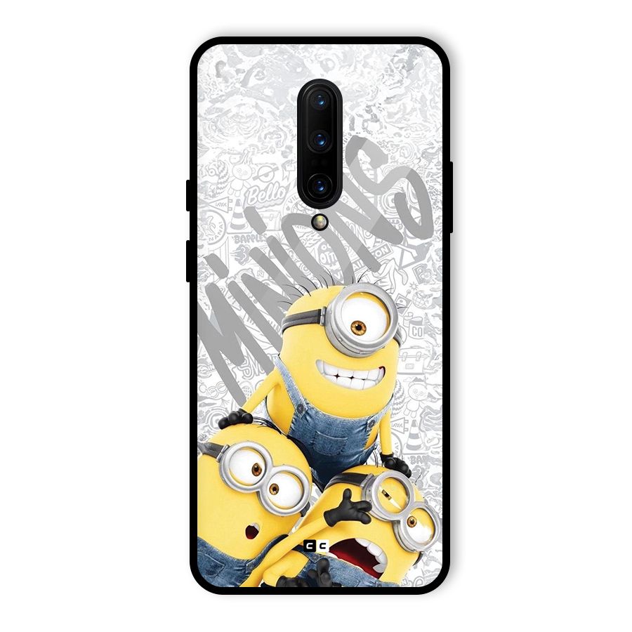 Minions Typo Glass Back Case for OnePlus 7 Pro