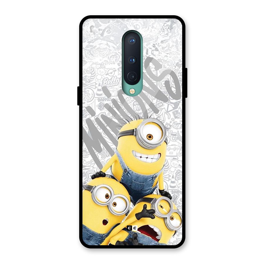 Minions Typo Glass Back Case for OnePlus 8