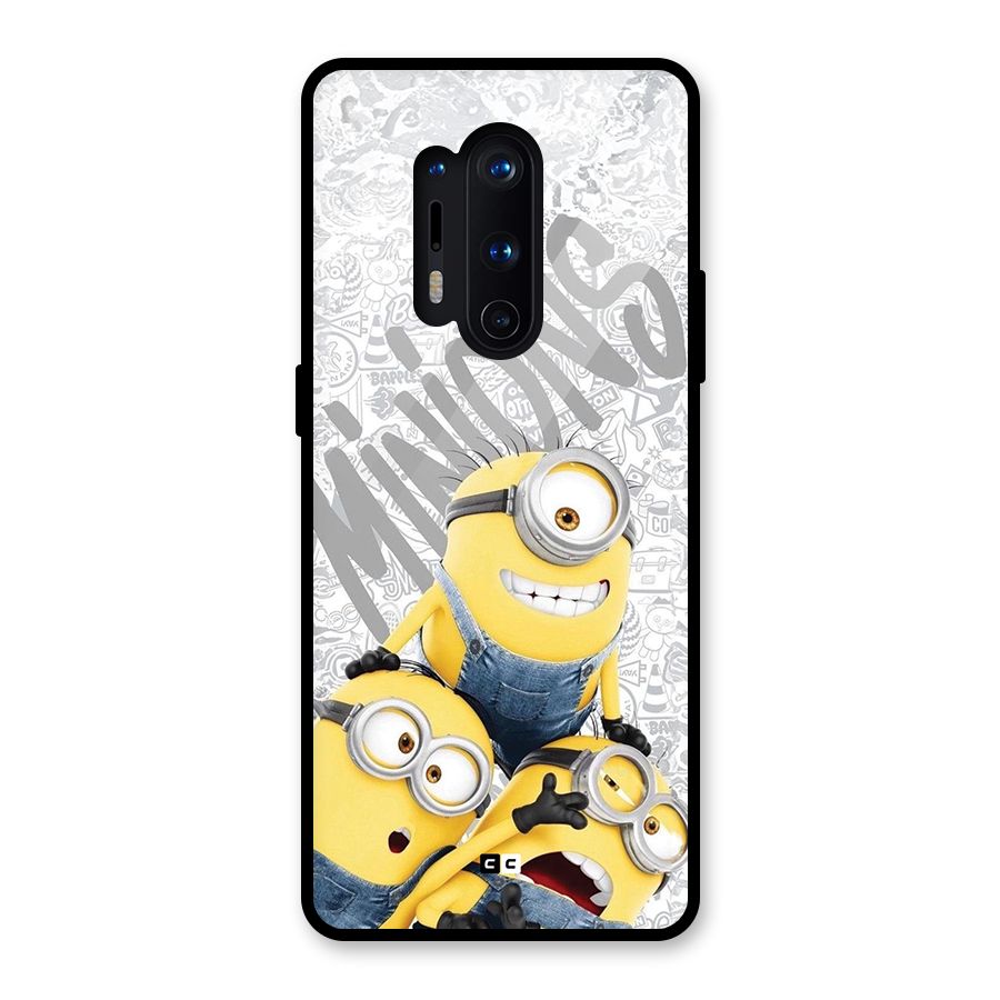 Minions Typo Glass Back Case for OnePlus 8 Pro