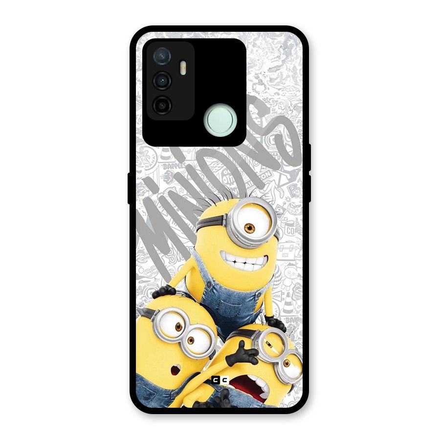 Minions Typo Glass Back Case for Oppo A53