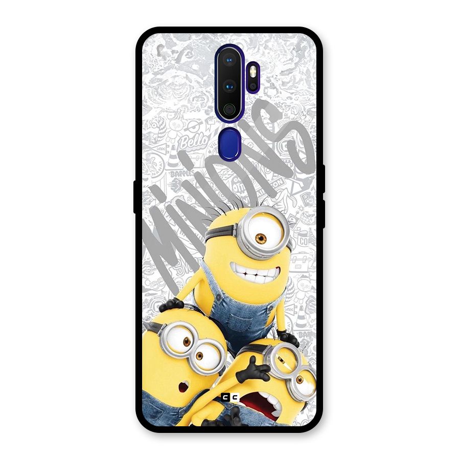 Minions Typo Glass Back Case for Oppo A9 (2020)
