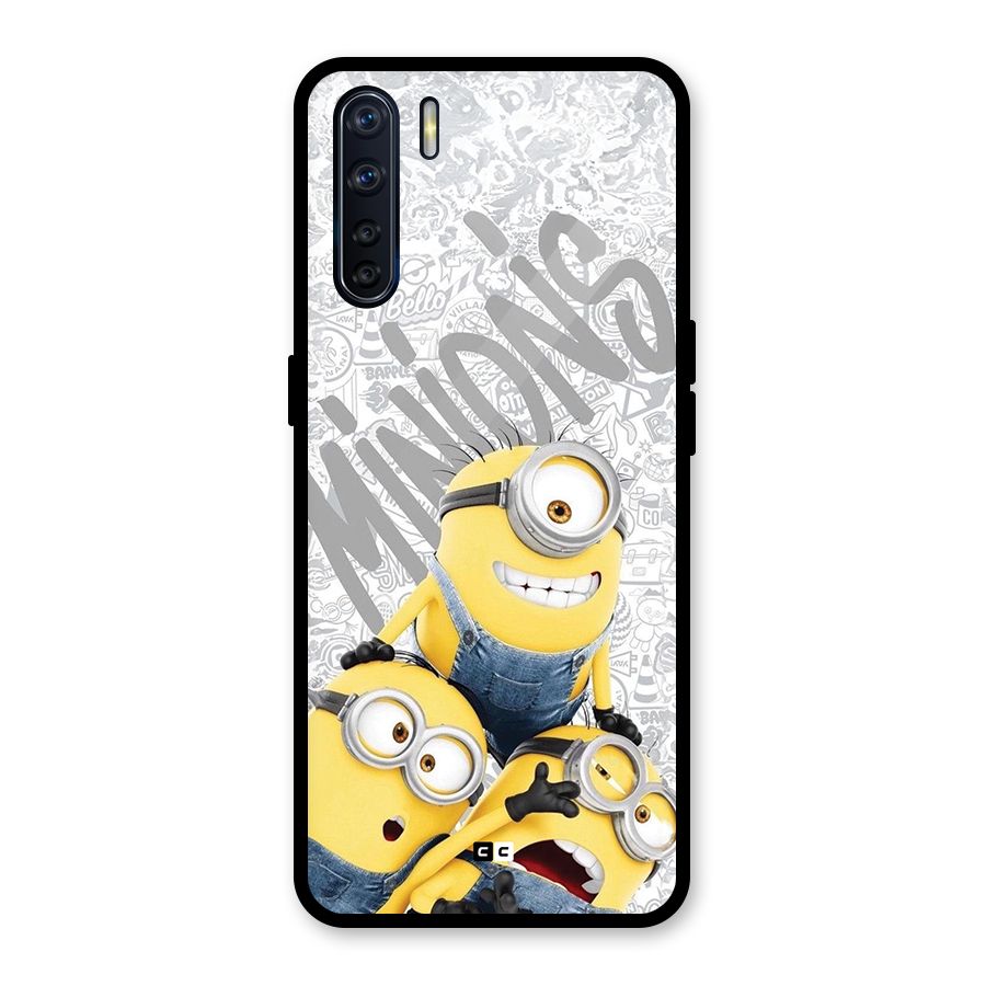 Minions Typo Glass Back Case for Oppo F15