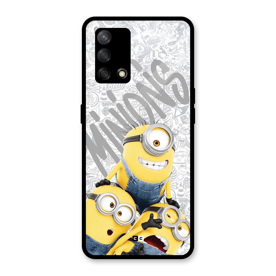 Minions Typo Glass Back Case for Oppo F19