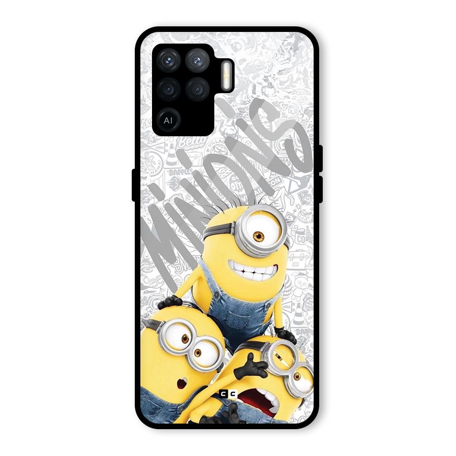 Minions Typo Glass Back Case for Oppo F19 Pro